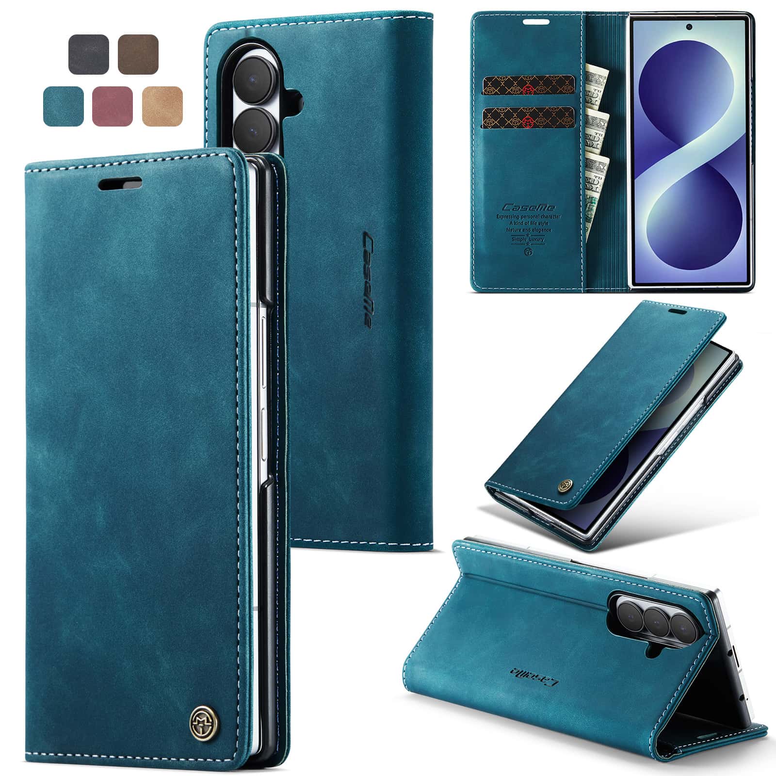 Leather Folio Wallet Case - Кожаный чехол-флип для Samsung Galaxy Z