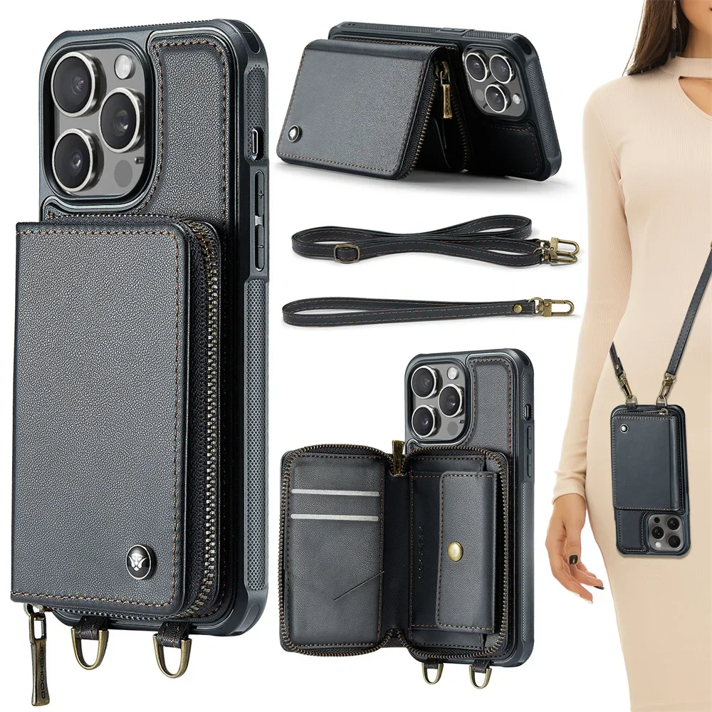 Leather Folio Wallet Case - Чехол-кошелек с держателем для карт для