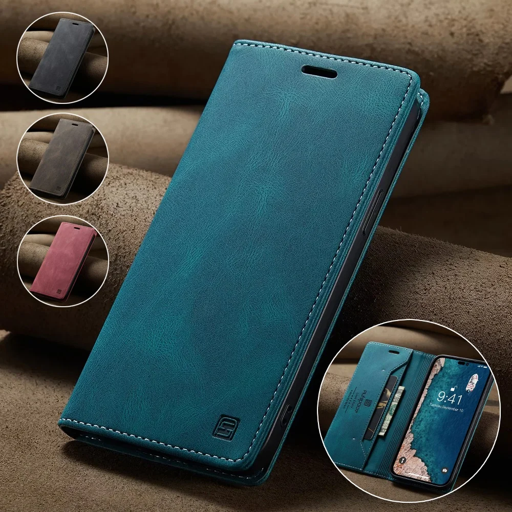 Leather Folio Wallet Case - Кожаные чехлы для IPhone 16 15