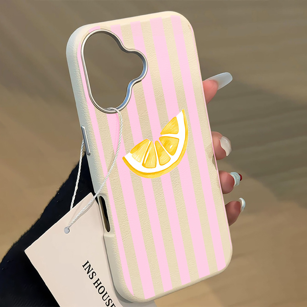 Phone Cases Pink - Чехол для телефона с лимонно-розовыми полосками