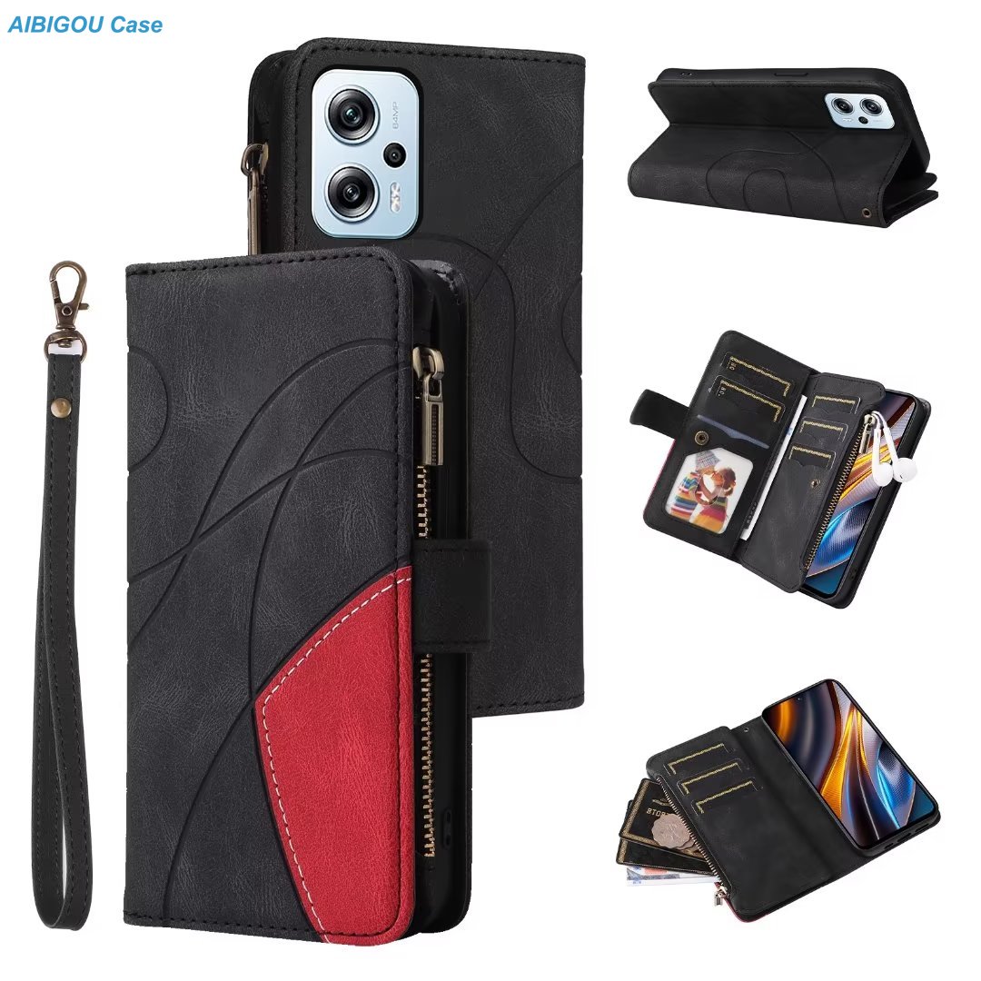 Leather Folio Wallet Case - Кожаный чехол-книжка класса люкс с молнией